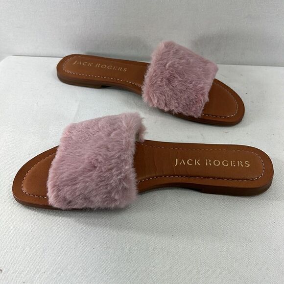 Jack Rogers Faux Fur Sabrina Slide Sandal Blush- Size 7- NIB - Picture 4 of 7